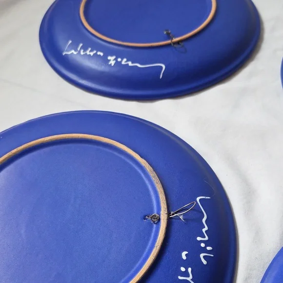 Lidia Barth Tihany 9.5 Hungary Glaze Pottery Petite Wall Plates Set of 6